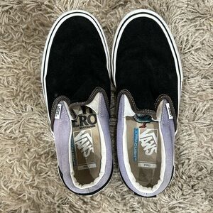 Men’s Vans Anti Hero Ultra Cush Slip Ons Skate Shoes Black with Blue M7